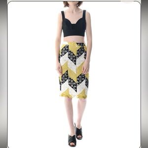 ALC Geometric Midi Pencil Skirt Size 8